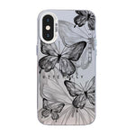 Schmetterlingsmuster Silberbeschichtete PC-Hybrid TPU-Handyhülle, Für iPhone XS Max, Für iPhone 8 Plus / 7 Plus