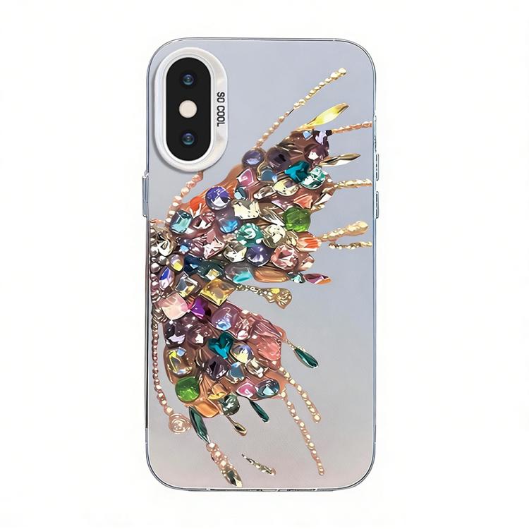 Schmetterlingsmuster Silberbeschichtete PC-Hybrid TPU-Handyhülle, Für iPhone XS Max, Für iPhone 8 Plus / 7 Plus