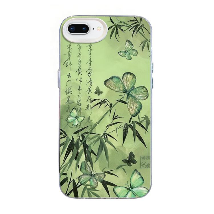 Schmetterlingsmuster Silberbeschichtete PC-Hybrid TPU-Handyhülle, Für iPhone XS Max, Für iPhone 8 Plus / 7 Plus