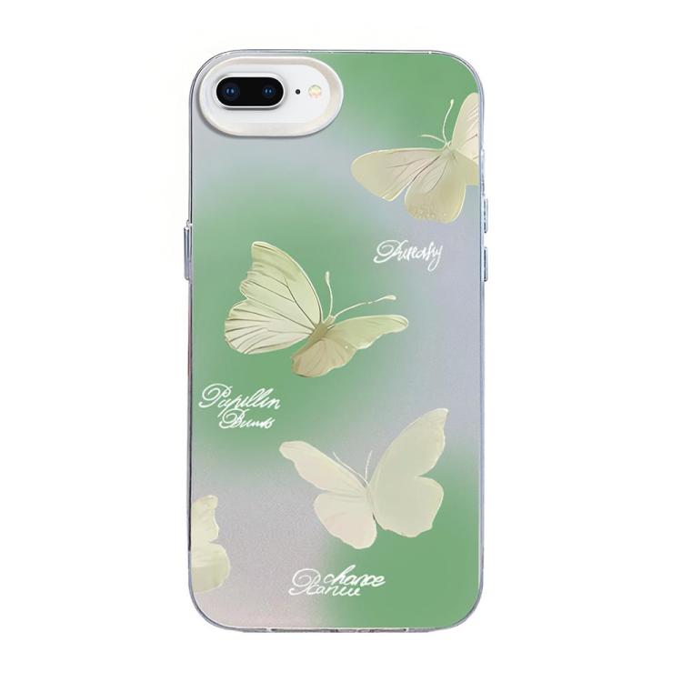 Schmetterlingsmuster Silberbeschichtete PC-Hybrid TPU-Handyhülle, Für iPhone XS Max, Für iPhone 8 Plus / 7 Plus