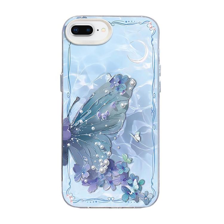 Schmetterlingsmuster Silberbeschichtete PC-Hybrid TPU-Handyhülle, Für iPhone XS Max, Für iPhone 8 Plus / 7 Plus