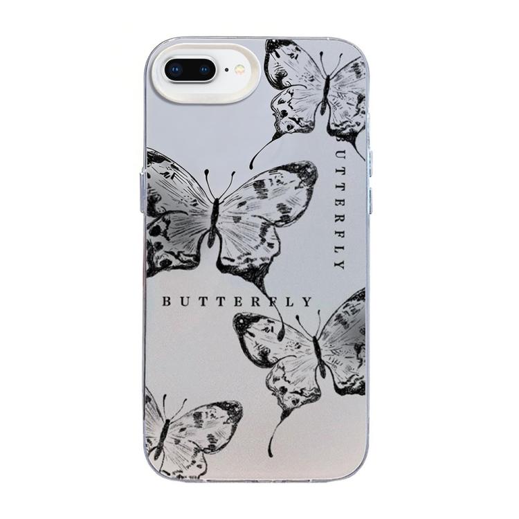 Schmetterlingsmuster Silberbeschichtete PC-Hybrid TPU-Handyhülle, Für iPhone XS Max, Für iPhone 8 Plus / 7 Plus