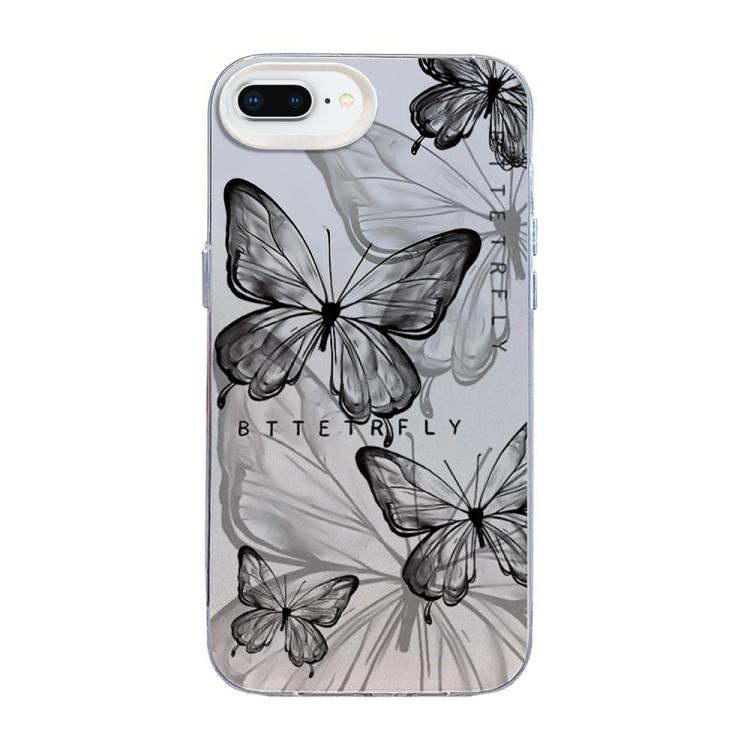 Schmetterlingsmuster Silberbeschichtete PC-Hybrid TPU-Handyhülle, Für iPhone XS Max, Für iPhone 8 Plus / 7 Plus