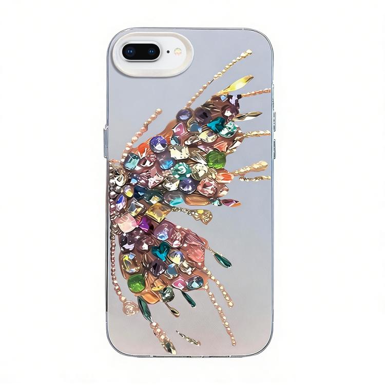 Schmetterlingsmuster Silberbeschichtete PC-Hybrid TPU-Handyhülle, Für iPhone XS Max, Für iPhone 8 Plus / 7 Plus