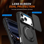 Camera Sliding Shield Magnetic Rotation Holder Phone Case, For iPhone 17 Pro Max, For iPhone 17 Pro, For iPhone 17, For iPhone Air, For iPhone 16 Pro Max, For iPhone 16 Pro