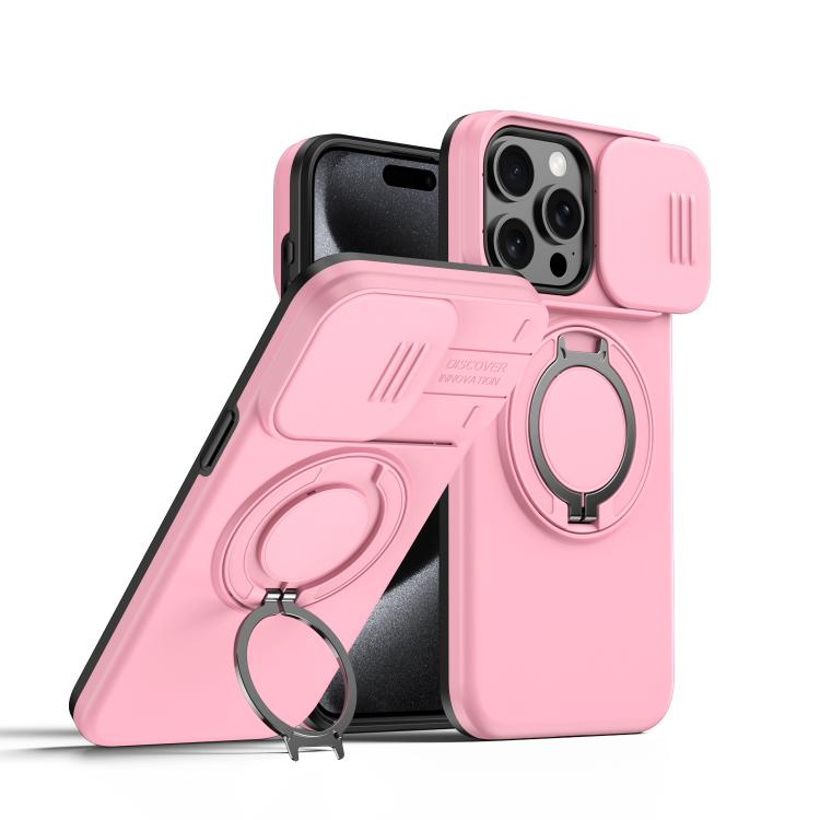 Camera Sliding Shield Magnetic Rotation Holder Phone Case, For iPhone 16 Plus, For iPhone 16, For iPhone 15 Pro Max, For iPhone 15 Pro, For iPhone 15 Plus / 14 Plus, For iPhone 15