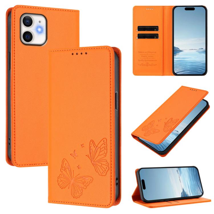 Starke Magnetische Doppelte Schmetterling RFID Vegane Leder Handyhülle, Für iPhone 12 Pro Max, Für iPhone 11 Pro Max, Für iPhone 11, Für iPhone 11 Pro