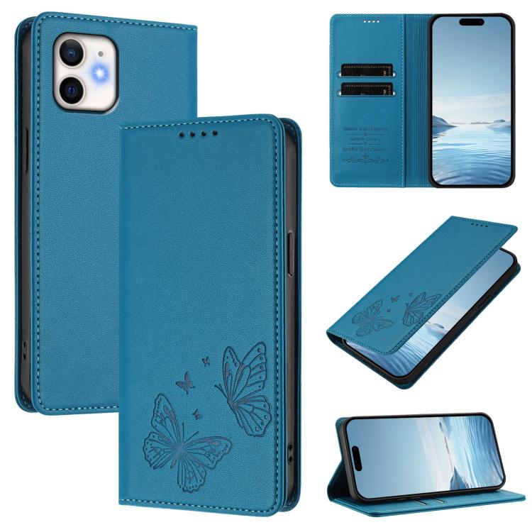 Starke Magnetische Doppelte Schmetterling RFID Vegane Leder Handyhülle, Für iPhone 12 Pro Max, Für iPhone 11 Pro Max, Für iPhone 11, Für iPhone 11 Pro