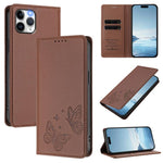 Starke Magnetische Doppelte Schmetterling RFID Vegane Leder Handyhülle, Für iPhone 12 Pro Max, Für iPhone 11 Pro Max, Für iPhone 11, Für iPhone 11 Pro