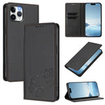 Starke Magnetische Doppelte Schmetterling RFID Vegane Leder Handyhülle, Für iPhone 12 Pro Max, Für iPhone 11 Pro Max, Für iPhone 11, Für iPhone 11 Pro
