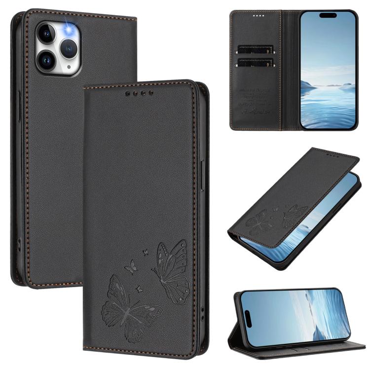 Starke Magnetische Doppelte Schmetterling RFID Vegane Leder Handyhülle, Für iPhone 12 Pro Max, Für iPhone 11 Pro Max, Für iPhone 11, Für iPhone 11 Pro
