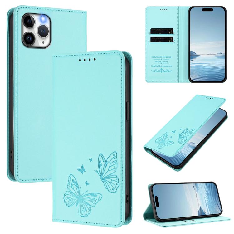Starke Magnetische Doppelte Schmetterling RFID Vegane Leder Handyhülle, Für iPhone 12 Pro Max, Für iPhone 11 Pro Max, Für iPhone 11, Für iPhone 11 Pro