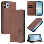 Starke Magnetische Doppelte Schmetterling RFID Vegane Leder Handyhülle, Für iPhone 12 Pro Max, Für iPhone 11 Pro Max, Für iPhone 11, Für iPhone 11 Pro