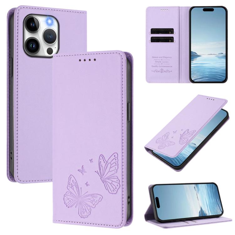 Strong Magnetic Dual Butterfly RFID Vegan Leather Phone Case, For iPhone 15, For iPhone 14 Plus, For iPhone 14 / 13, For iPhone 14 Pro