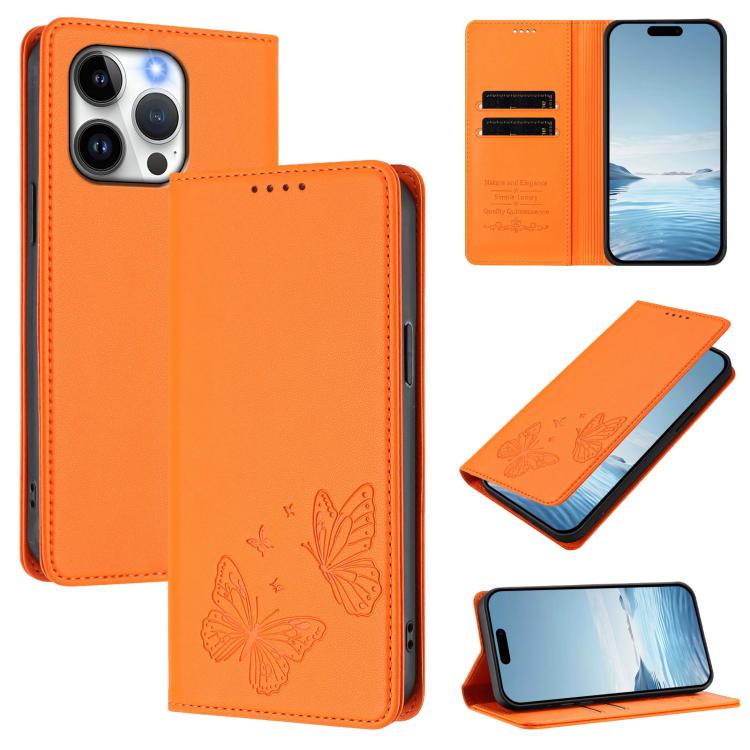 Strong Magnetic Dual Butterfly RFID Vegan Leather Phone Case, For iPhone 15, For iPhone 14 Plus, For iPhone 14 / 13, For iPhone 14 Pro