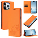 Starke magnetische doppelte Schmetterlings-RFID-Handyhülle aus veganem Leder, für iPhone 16, für iPhone 15 Pro Max, für iPhone 15 Pro, für iPhone 15 Plus