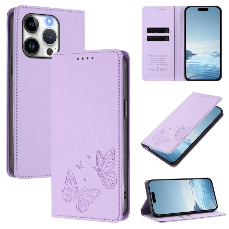 Starke magnetische doppelte Schmetterlings-RFID-Handyhülle aus veganem Leder, für iPhone 16, für iPhone 15 Pro Max, für iPhone 15 Pro, für iPhone 15 Plus