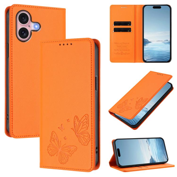 Starke magnetische doppelte Schmetterlings-RFID-Handyhülle aus veganem Leder, für iPhone 16, für iPhone 15 Pro Max, für iPhone 15 Pro, für iPhone 15 Plus