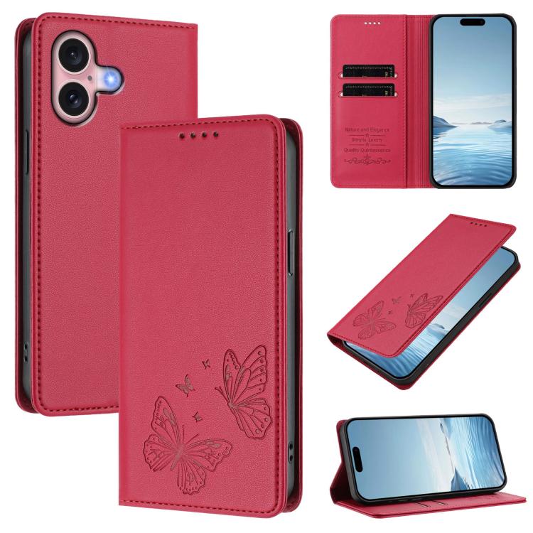 Starke magnetische doppelte Schmetterlings-RFID-Handyhülle aus veganem Leder, für iPhone 16, für iPhone 15 Pro Max, für iPhone 15 Pro, für iPhone 15 Plus