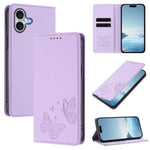 Strong Magnetic Dual Butterfly RFID Vegan Leather Phone Case, For iPhone Air, For iPhone 16 Pro Max, For iPhone 16 Pro, For iPhone 16 Plus