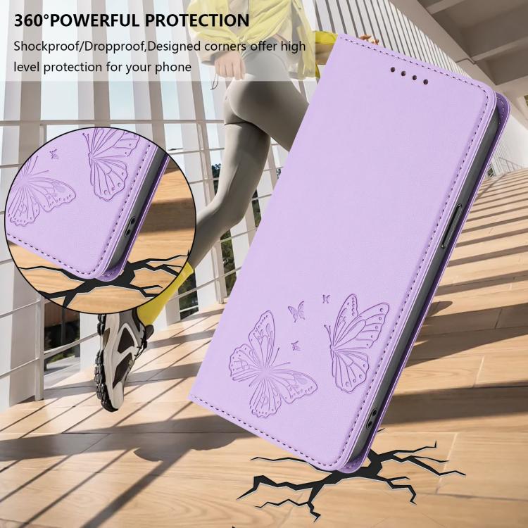 Strong Magnetic Dual Butterfly RFID Vegan Leather Phone Case, For iPhone Air, For iPhone 16 Pro Max, For iPhone 16 Pro, For iPhone 16 Plus
