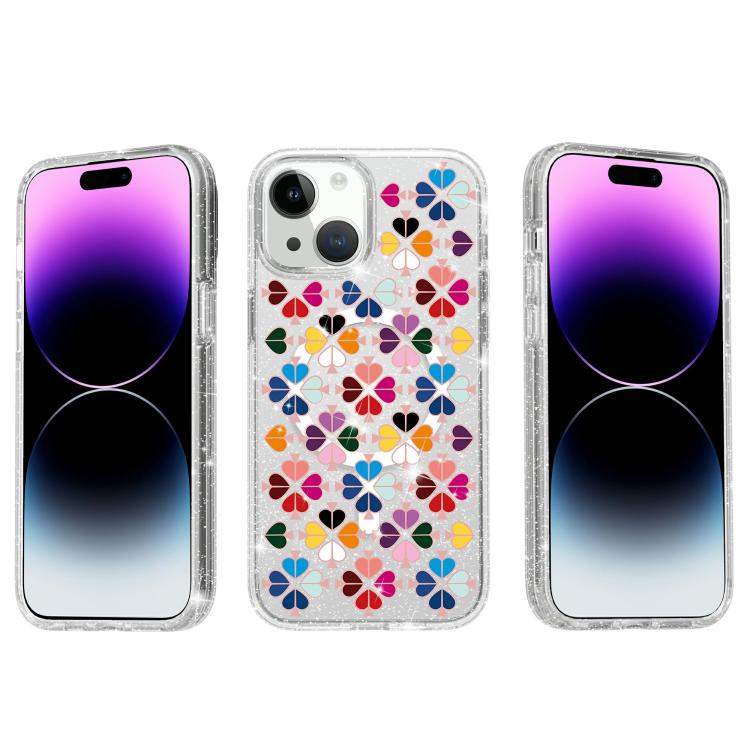 Glitzerndes Kristall Rotes Herz Muster Magnetische Handyhülle, Für iPhone 15, Für iPhone 14 Plus, Für iPhone 14, Für iPhone 14 Pro, Für iPhone 14 Pro Max, Für iPhone 13 Pro Max, Für iPhone 13 Pro, Für iPhone 13