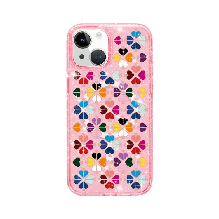 Glitzerndes Kristall Rotes Herz Muster Magnetische Handyhülle, Für iPhone 15, Für iPhone 14 Plus, Für iPhone 14, Für iPhone 14 Pro, Für iPhone 14 Pro Max, Für iPhone 13 Pro Max, Für iPhone 13 Pro, Für iPhone 13