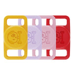XDcase 4 Stück Haustierhalsband Design Wasserdichte Silikon Schutzhülle, 4 Stück (Schwarz Weiß Blau Grün), 4 Stück (Pink Rot Lila Gelb)