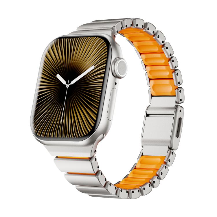 Ein-Perlen Taillen Edelstahl Norman Schnalle Magnetisches Uhrenarmband, Für Apple Watch 46mm / 49mm / 45mm / 44mm, Für Apple Watch 42mm / 41mm / 40mm / 38mm