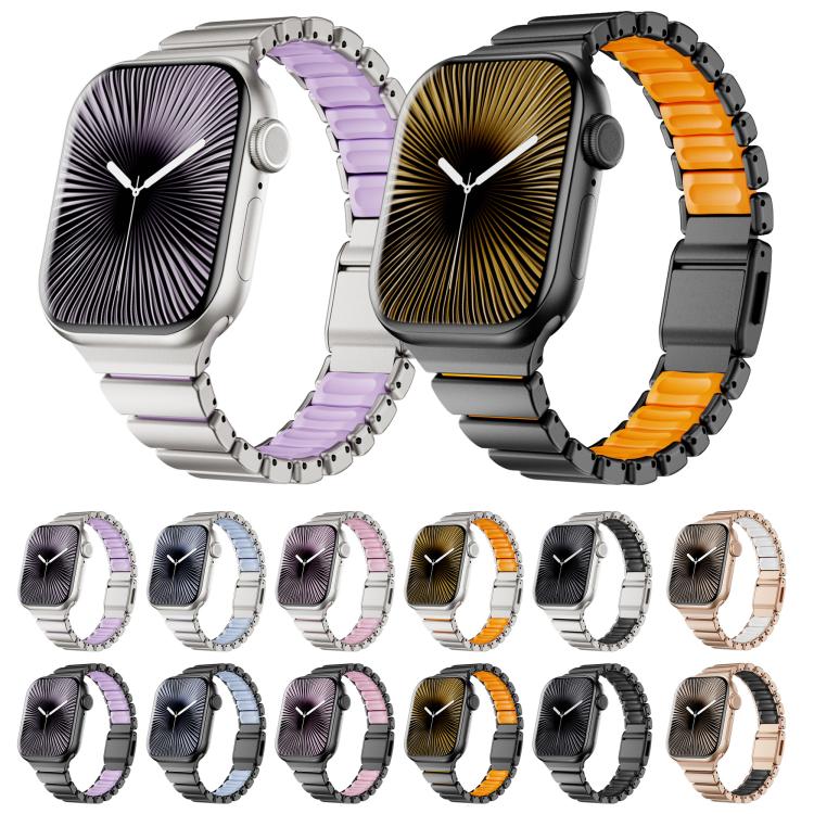 Ein-Perlen Taillen Edelstahl Norman Schnalle Magnetisches Uhrenarmband, Für Apple Watch 46mm / 49mm / 45mm / 44mm, Für Apple Watch 42mm / 41mm / 40mm / 38mm