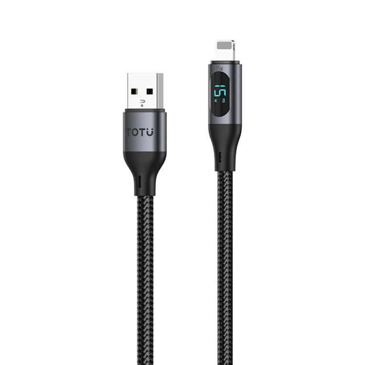 TOTU CB-7-L-B 15W USB zu 8-Pin Digitalanzeige Geflochtenes Schnelllade-Datenkabel, USB zu 8-Pin