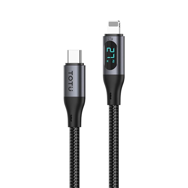 TOTU CB-7-PD-B 27W Type-C zu 8-Pin Digitalanzeige Geflochtenes Schnelllade-Datenkabel, Type-C zu 8-Pin