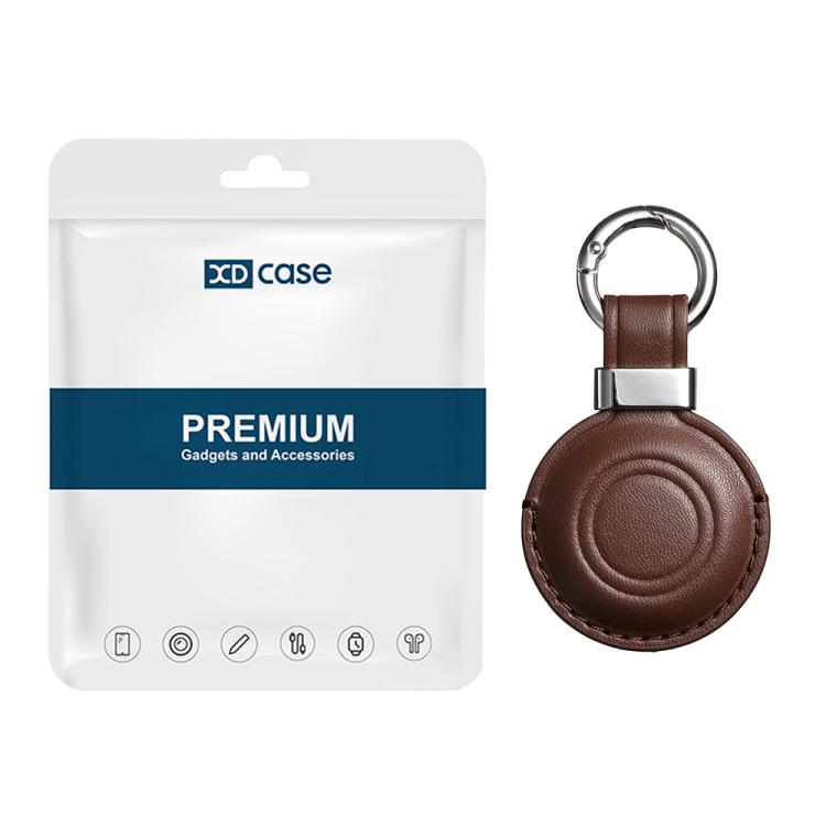 XDcase Metallclip Mikrofaser Leder Schutzhülle mit Schlüsselring, Für AirTag 2. Gen / 1. Gen