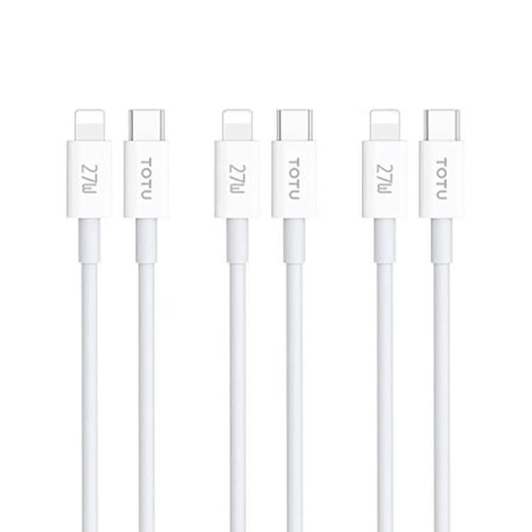 TOTU GTZB01-PD Serie 27W Type-C zu 8-Pin Datenkabel-Set, Länge: 0,5m + 1m + 2m