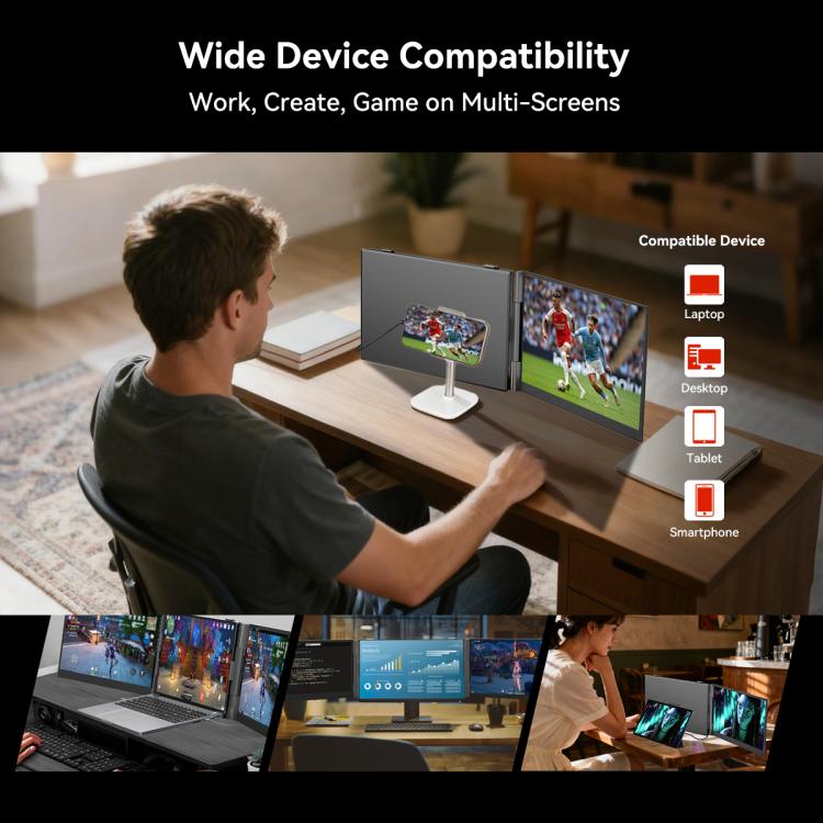 Blackview DCM6 14 Zoll Dual-Screen Tragbarer Laptop-Erweiterungsmonitor mit Ständer, DCM6