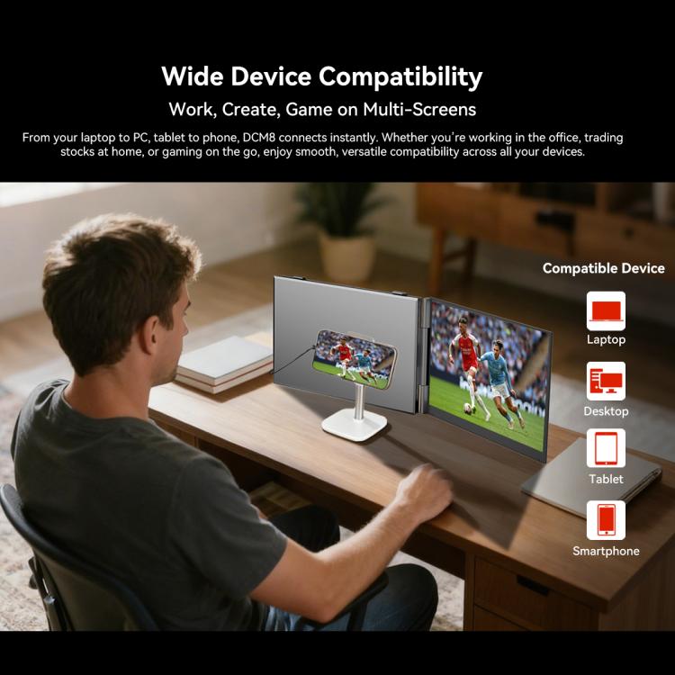 Blackview DCM8 15,3 Zoll Dual-Display Tragbare Laptop-LCD-Monitore Bildschirmverlängerung mit Ständer, DCM8