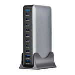 YMX-1000W 1000W 8 x Type-C Anschlüsse und 2 x USB 10 Ports Digitalanzeige Multifunktionsladegerät, AU-Stecker, EU-Stecker, UK-Stecker, US-Stecker