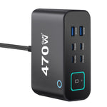 YMX-615-LCD470W 4xType-C und 2xUSB 470W GaN Multifunktionsladegerät, AU-Stecker, EU-Stecker, UK-Stecker, US-Stecker