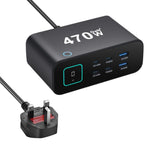 YMX-615-LCD470W 4xType-C und 2xUSB 470W GaN Multifunktionsladegerät, AU-Stecker, EU-Stecker, UK-Stecker, US-Stecker