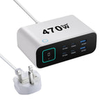 YMX-615-LCD470W 4xType-C und 2xUSB 470W GaN Multifunktionsladegerät, AU-Stecker, EU-Stecker, UK-Stecker, US-Stecker