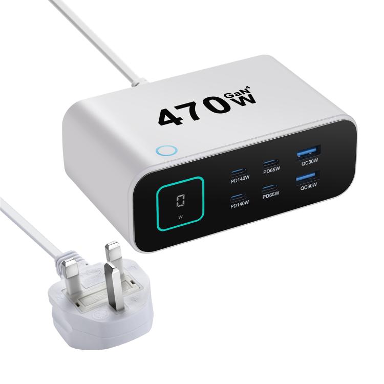YMX-615-LCD470W 4xType-C und 2xUSB 470W GaN Multifunktionsladegerät, AU-Stecker, EU-Stecker, UK-Stecker, US-Stecker