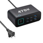 YMX-615-LCD470W 4xType-C und 2xUSB 470W GaN Multifunktionsladegerät, AU-Stecker, EU-Stecker, UK-Stecker, US-Stecker