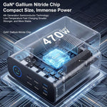 YMX-615-LCD470W 4xType-C und 2xUSB 470W GaN Multifunktionsladegerät, AU-Stecker, EU-Stecker, UK-Stecker, US-Stecker