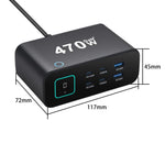 YMX-615-LCD470W 4xType-C und 2xUSB 470W GaN Multifunktionsladegerät, AU-Stecker, EU-Stecker, UK-Stecker, US-Stecker