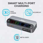 YMX-LCD405W 405W 3xType-C und 2xUSB GaN Intelligentes Digitalanzeige Multifunktionsladegerät, AU-Stecker, EU-Stecker, UK-Stecker, US-Stecker