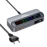 YMX-LCD470W 470W 3xType-C und 2xUSB GaN Smart Digital Display Multifunktionsladegerät mit Type-C einziehbarem Kabel, AU-Stecker, EU-Stecker, UK-Stecker, US-Stecker