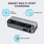 YMX-LCD470W 470W 3xType-C und 2xUSB GaN Smart Digital Display Multifunktionsladegerät mit Type-C einziehbarem Kabel, AU-Stecker, EU-Stecker, UK-Stecker, US-Stecker