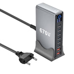YMX-LCD670W 670W 6xType-C und 2xUSB GaN Digital Display Multifunktionsladegerät, AU-Stecker, EU-Stecker, UK-Stecker, US-Stecker