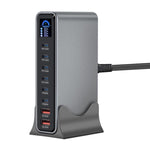 YMX-LCD670W 670W 6xType-C und 2xUSB GaN Digital Display Multifunktionsladegerät, AU-Stecker, EU-Stecker, UK-Stecker, US-Stecker