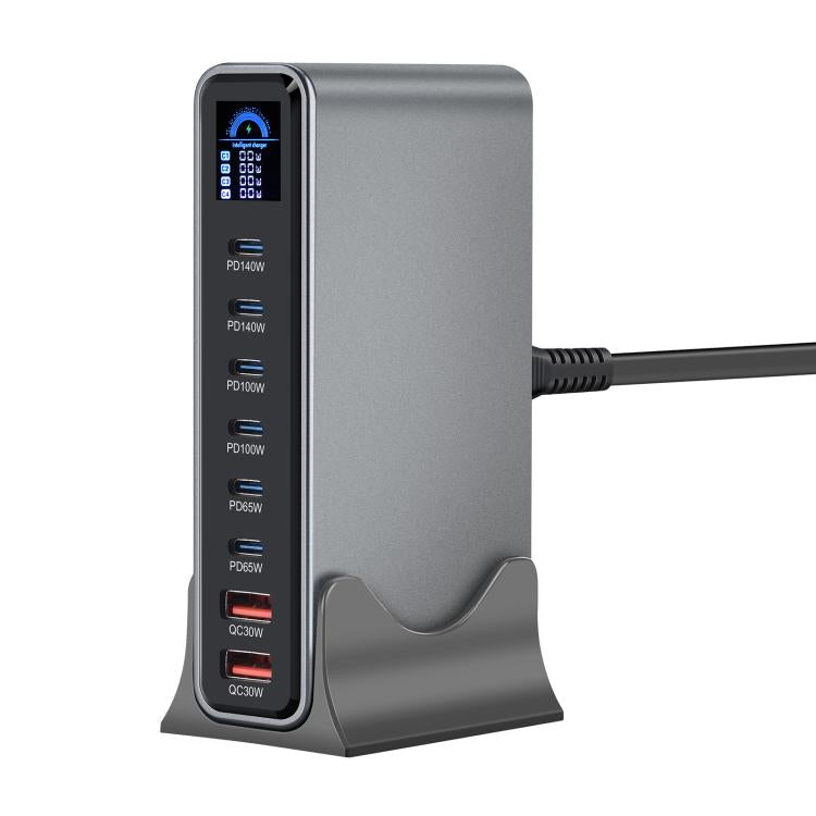 YMX-LCD670W 670W 6xType-C und 2xUSB GaN Digital Display Multifunktionsladegerät, AU-Stecker, EU-Stecker, UK-Stecker, US-Stecker